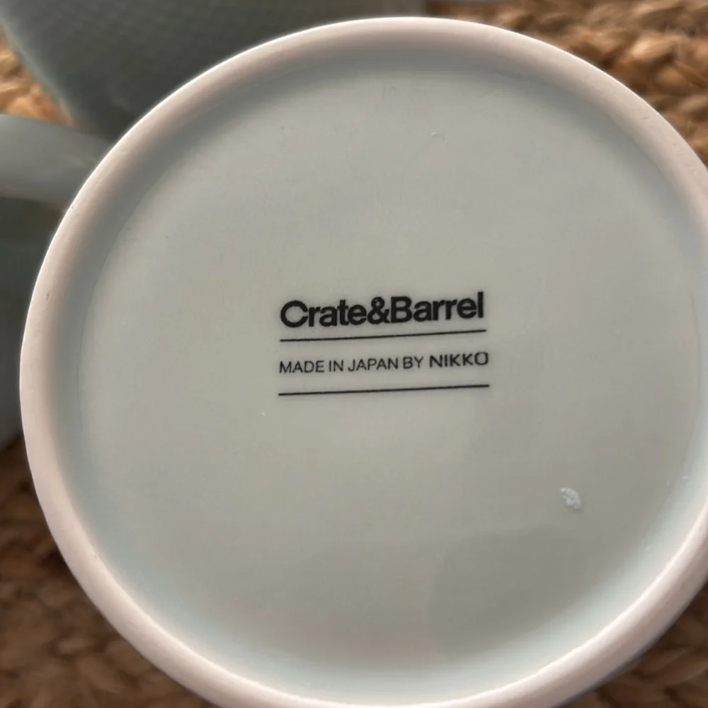 Crate&Barrel coffee mug & creamer set- pastel blue